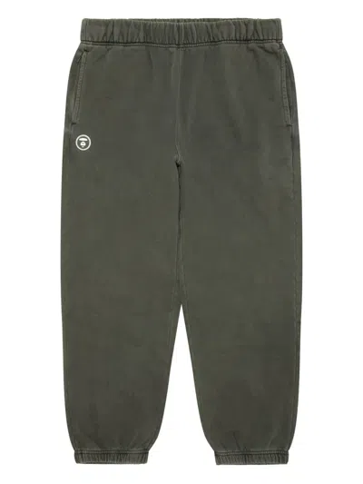 Aape By A Bathing Ape Logo-plaque Cuffed Track Pants In Green