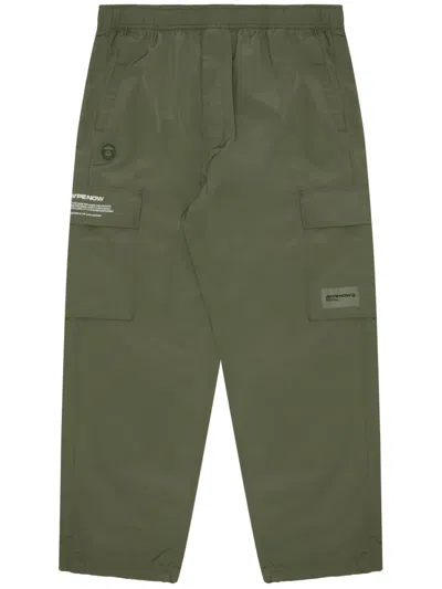 Aape By A Bathing Ape Logo-print Cargo Trousers In Grün