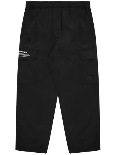 Aape By A Bathing Ape Logo-print Cargo Trousers In Schwarz