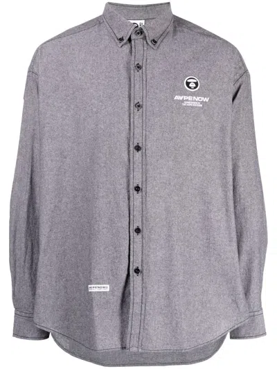 Aape By A Bathing Ape Logo-print Cotton Short In Grey