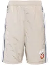 Aape By A Bathing Ape Logo-print Cotton Shorts In Neutrals