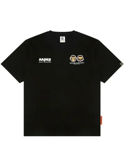 Aape By A Bathing Ape Logo-print Cotton T-shirt In Black