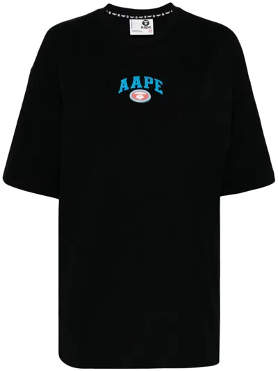 Aape By A Bathing Ape Logo-print Cotton T-shirt In Black