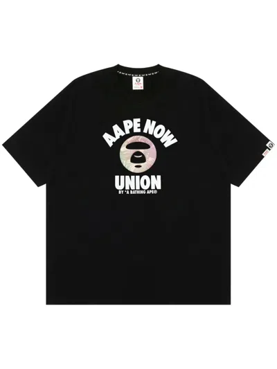 Aape By A Bathing Ape Logo-print Cotton T-shirt In Black