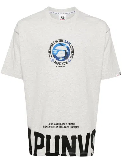 Aape By A Bathing Ape T-shirt Mit Logo-print In Grau