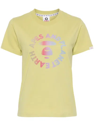 Aape By A Bathing Ape Logo-print Cotton T-shirt In Green