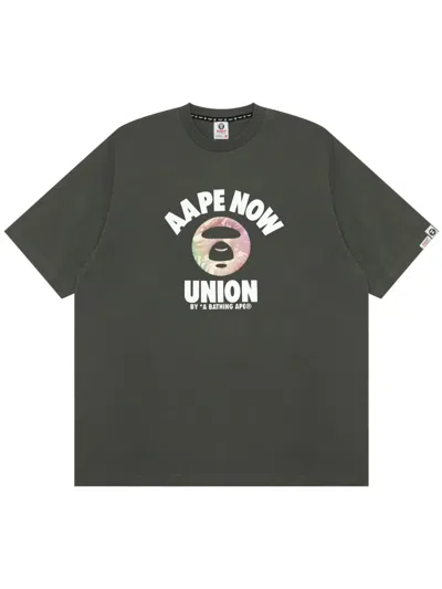 Aape By A Bathing Ape Logo-print Cotton T-shirt In Green