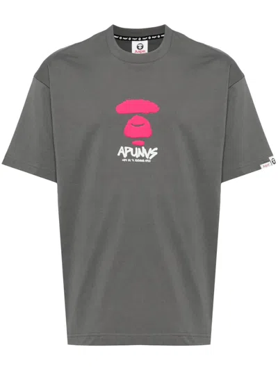 Aape By A Bathing Ape Logo-print Cotton T-shirt In Grey