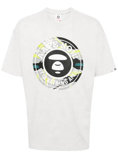 Aape By A Bathing Ape Logo-print Cotton T-shirt In Grey