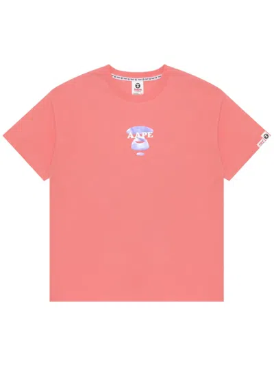 Aape By A Bathing Ape Logo-print Cotton T-shirt In Pink