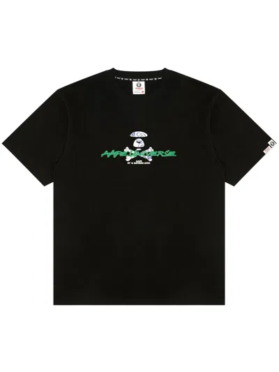 Aape By A Bathing Ape Logo-print Cotton T-shirt In Schwarz