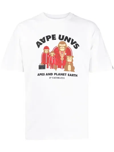 Aape By A Bathing Ape T-shirt Mit Logo-print In Weiss