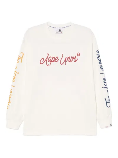 Aape By A Bathing Ape Logo-print Cotton T-shirt In White