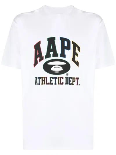 Aape By A Bathing Ape Logo-print Cotton T-shirt In White