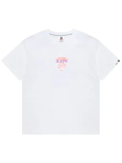Aape By A Bathing Ape Logo-print Cotton T-shirt In White