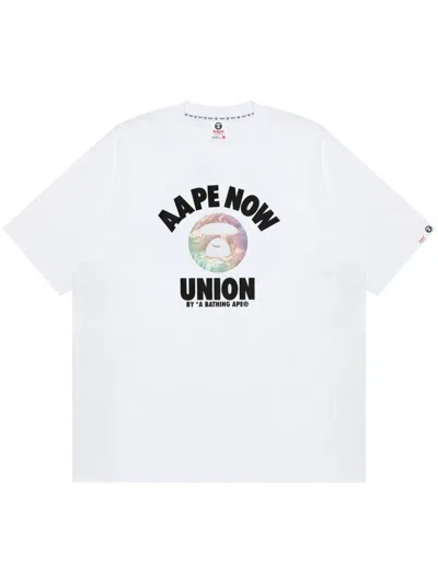 Aape By A Bathing Ape Logo-print Cotton T-shirt In White