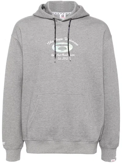 Aape By A Bathing Ape Logo-print Drawstring-fastening Hoodie In Grey