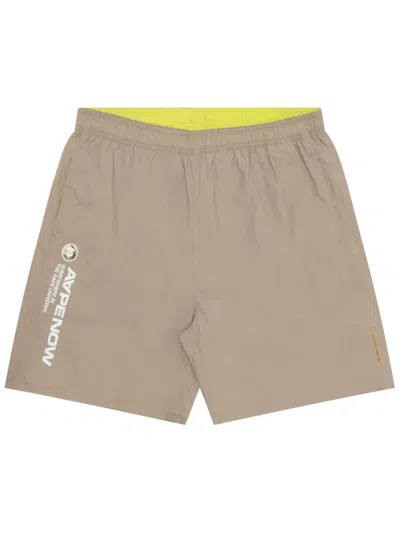 Aape By A Bathing Ape Logo-print Elasticated Shorts In Neutrals