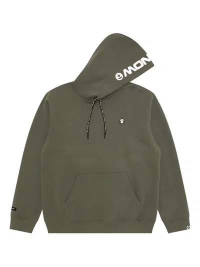 Aape By A Bathing Ape Logo-print Hooded Sweatshirt In Green