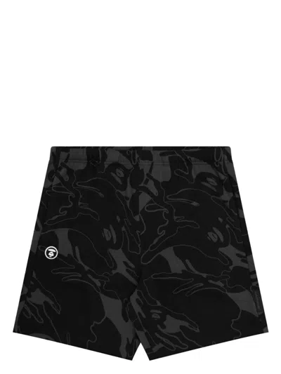 Aape By A Bathing Ape Logo-print Jacquard Shorts In Black