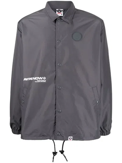 Aape By A Bathing Ape Logo-print Shirt Jacket In Grau