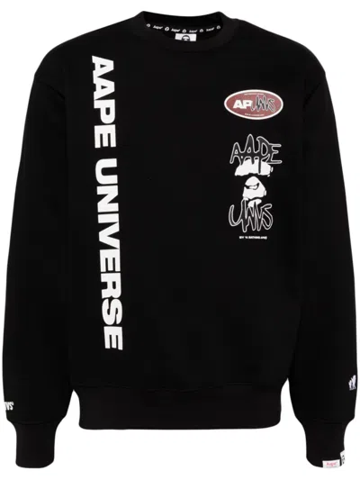 Aape By A Bathing Ape Logo-print Sweatshirt In Bkx Black