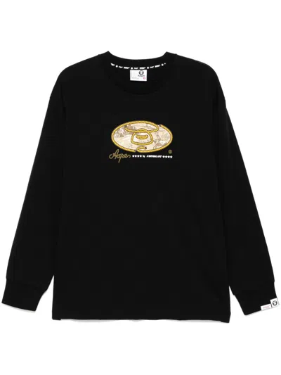 Aape By A Bathing Ape Logo Print T-shirt In 黑色