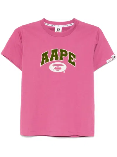 Aape By A Bathing Ape Logo-print T-shirt In 粉色