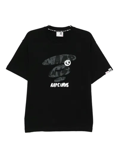 Aape By A Bathing Ape Logo-print T-shirt In Black