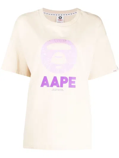 Aape By A Bathing Ape Logo Print T-shirt In Brown