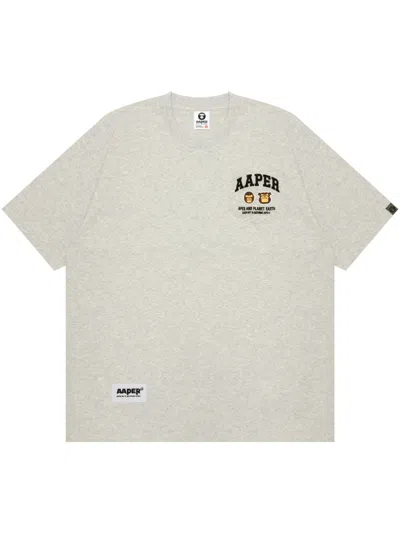 Aape By A Bathing Ape Logo-print T-shirt In Grey