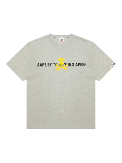 Aape By A Bathing Ape Logo-print T-shirt In Grey