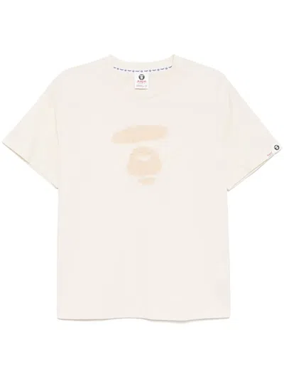Aape By A Bathing Ape Logo-print T-shirt In Neutrals
