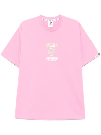 Aape By A Bathing Ape Logo-print T-shirt In Pink