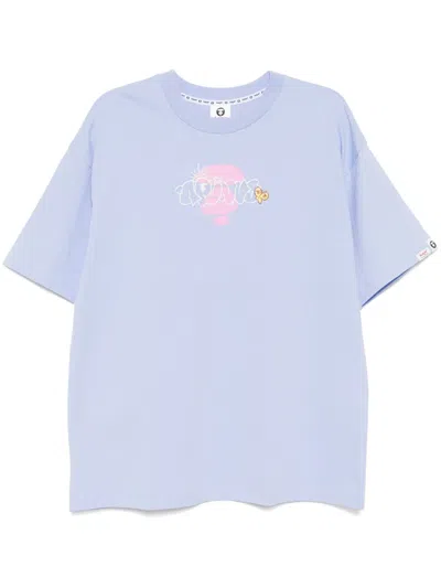 Aape By A Bathing Ape Logo-print T-shirt In Blue