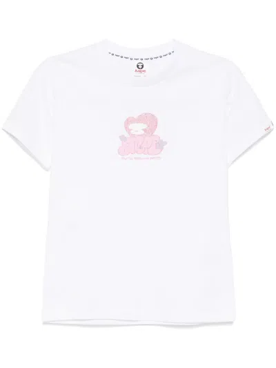 Aape By A Bathing Ape Logo Print T-shirt In White