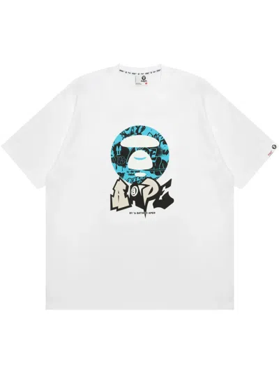 Aape By A Bathing Ape Logo-print T-shirt In White