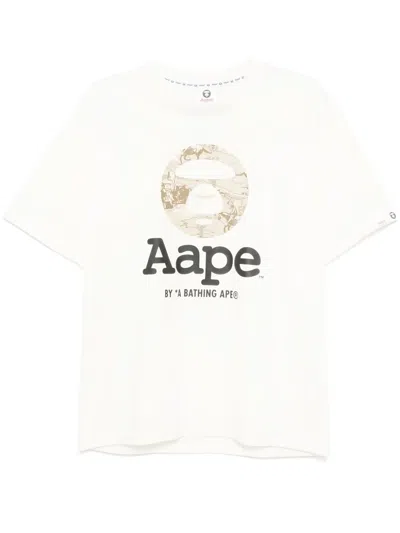 Aape By A Bathing Ape Logo-print T-shirt In White