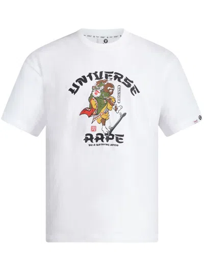 Aape By A Bathing Ape Graphic-print Cotton T-shirt In White