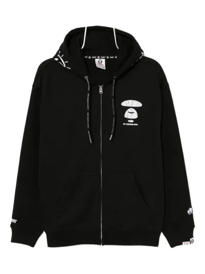 Aape By A Bathing Ape Logo-printed Hoodie In Black