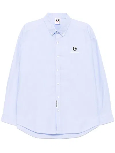 Aape By A Bathing Ape Logo Sleeves Shirt In 蓝色