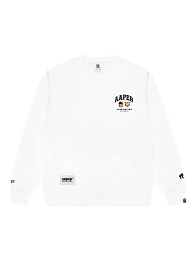 Aape By A Bathing Ape Logo Sweatshirt In White