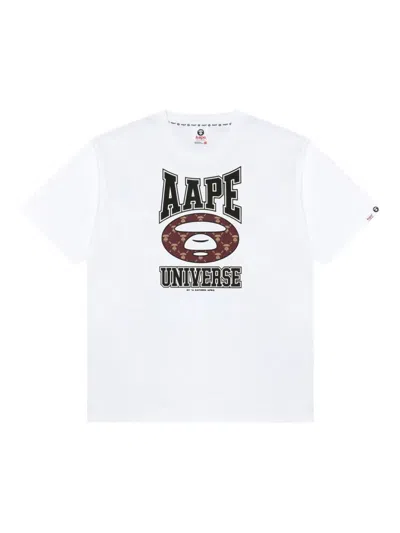 Aape By A Bathing Ape Logo T-shirt In White