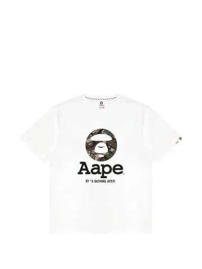 Aape By A Bathing Ape Logo T-shirt In White