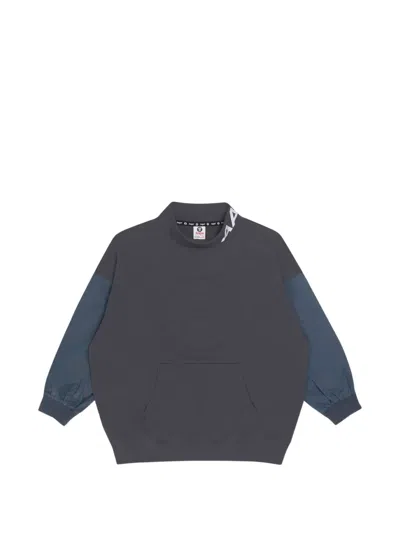Aape By A Bathing Ape Logo-embossed Panelled Sweatshirt In Gray