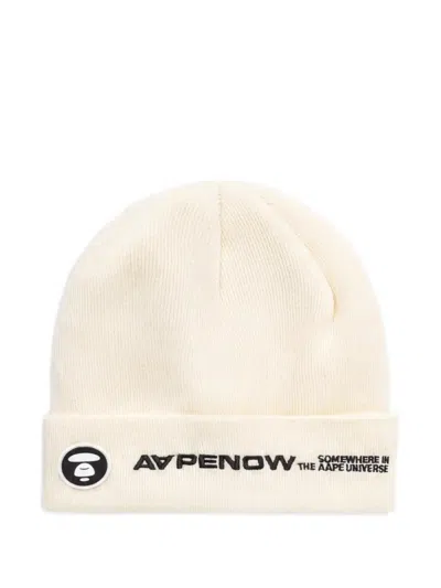 Aape By A Bathing Ape 로고 자수 비니 In Neutral