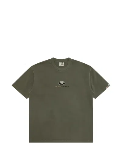 Aape By A Bathing Ape T-shirt Mit Logo-stickerei In Green