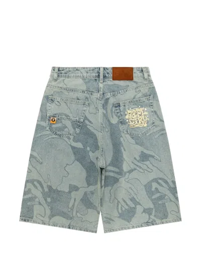 Aape By A Bathing Ape Logo-embroidery Shorts In Blue