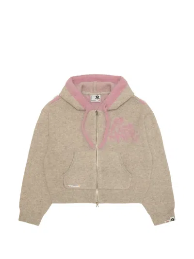 Aape By A Bathing Ape Logo-intarsia Zip-up Hoodie In Multi