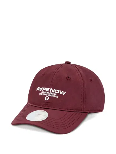Aape By A Bathing Ape Logo-patch Baseball Cap In Red